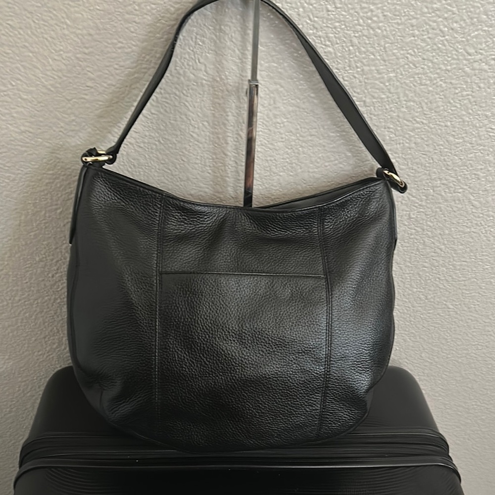 MICHAEL KORS BROOKE LARGE HOBO SHLDR LEATHER BLACK COLOR AND - Picture 3 of 16